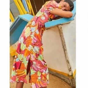 Farm Rio Multicolored Fruit Salad Casual Maxi Dress